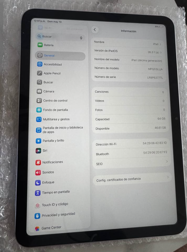 iPad 10th Generación De 64GB