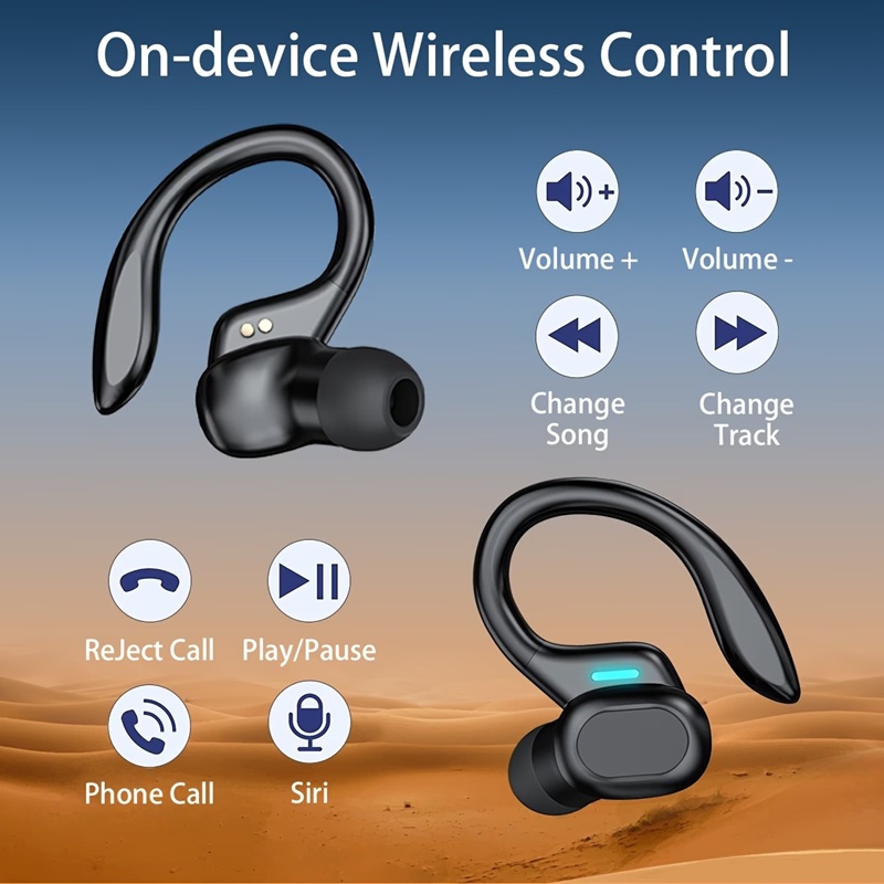 Wireless5.4 Earbuds With Earhook, TWS Stereo Earphones, Sport